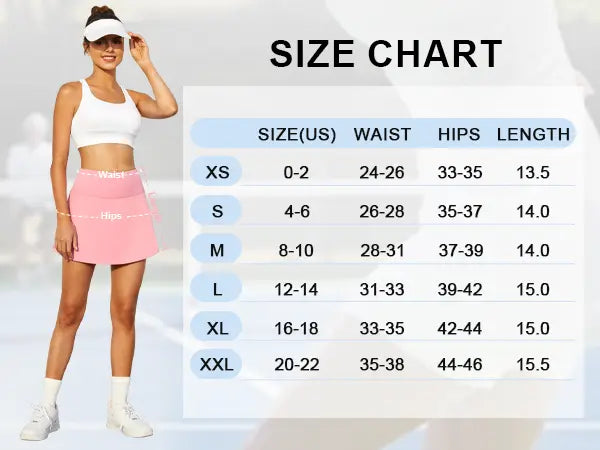 DLOODA Women'S High-Waist High-Stretch Synthetic Fitted Above-The-Knee Skirted Shorts, Tennis Attire Activewear with Pocket Bottoms for Summer Golf Workouts