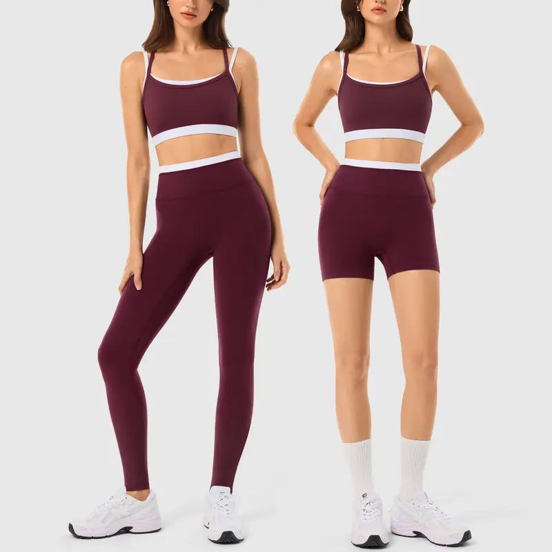 INNO MINT Women's 2-Piece Fitted Workout Set - Soft, Breathable Spandex Outfit with Seamless Yoga Leggings and Padded Sports Bra for High-Performance Gym Wear