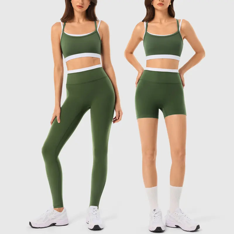 INNO MINT Women's 2-Piece Fitted Workout Set - Soft, Breathable Spandex Outfit with Seamless Yoga Leggings and Padded Sports Bra for High-Performance Gym Wear
