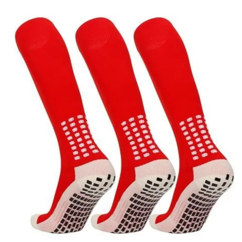 Lpxpass Adults' Grip Sports Socks - Cushioned, Breathable Crew Soccer Accessories, Non-Slip Silicone Soles for Stable Grip for Outdoor Field Play, Universal Sport Use, Hand Wash (3,6,10 Pairs)