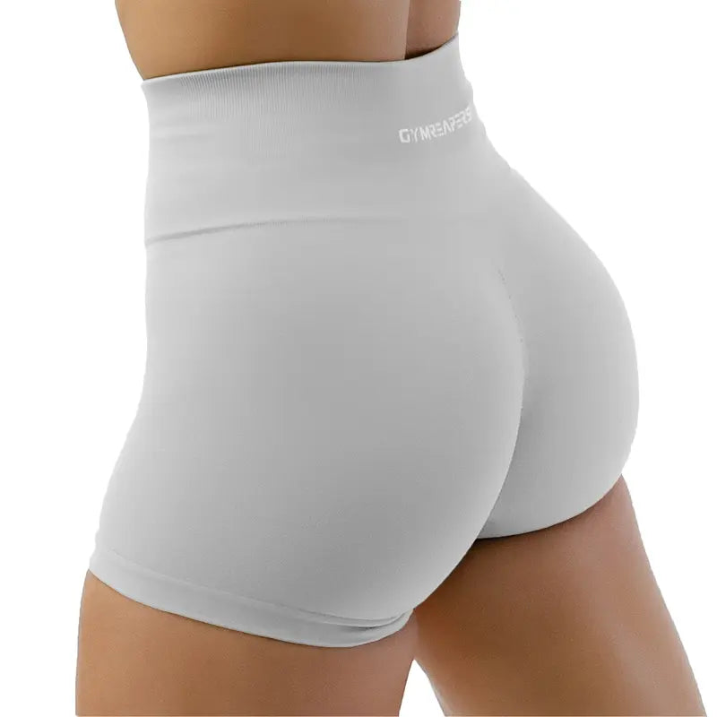 Gymreapers Halo Athletic Compression Shorts for Women - Seamless Knit Interlock Fabric for Breathability and Flexibility, Gym Training Shorts, High Stretch Shorts