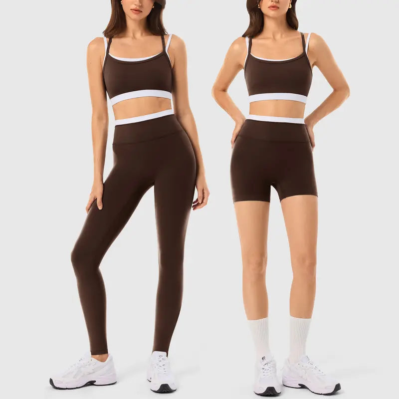 INNO MINT Women's 2-Piece Fitted Workout Set - Soft, Breathable Spandex Outfit with Seamless Yoga Leggings and Padded Sports Bra for High-Performance Gym Wear