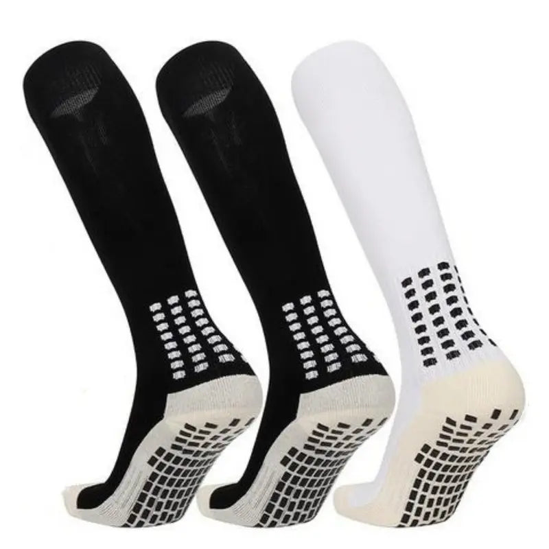 Lpxpass Adults' Grip Sports Socks - Cushioned, Breathable Crew Soccer Accessories, Non-Slip Silicone Soles for Stable Grip for Outdoor Field Play, Universal Sport Use, Hand Wash (3,6,10 Pairs)
