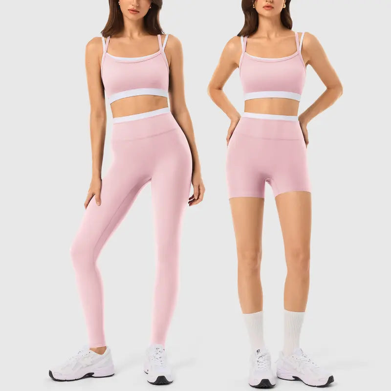 INNO MINT Women's 2-Piece Fitted Workout Set - Soft, Breathable Spandex Outfit with Seamless Yoga Leggings and Padded Sports Bra for High-Performance Gym Wear