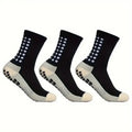 Lpxpass Adults' Grip Sports Socks - Cushioned, Breathable Crew Soccer Accessories, Non-Slip Silicone Soles for Stable Grip for Outdoor Field Play, Universal Sport Use, Hand Wash (3,6,10 Pairs)