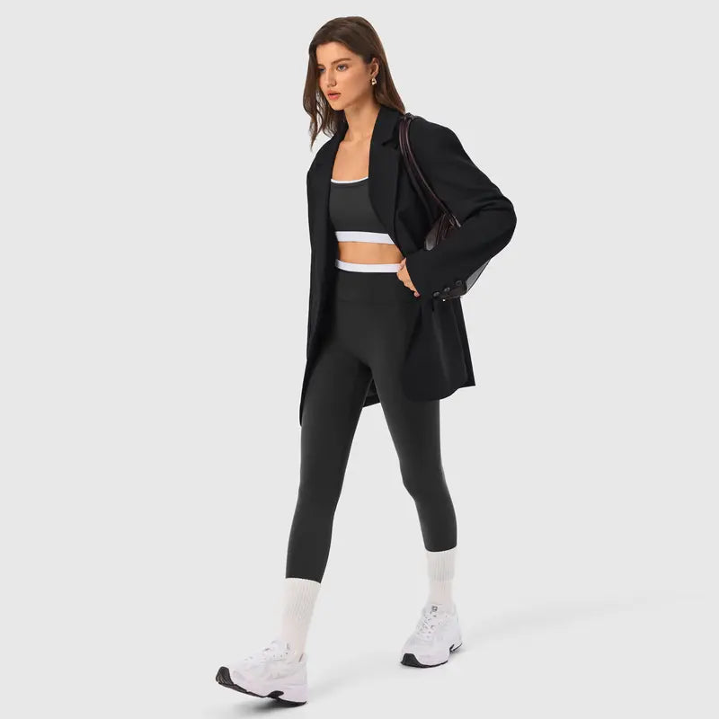 INNO MINT Women's 2-Piece Fitted Workout Set - Soft, Breathable Spandex Outfit with Seamless Yoga Leggings and Padded Sports Bra for High-Performance Gym Wear
