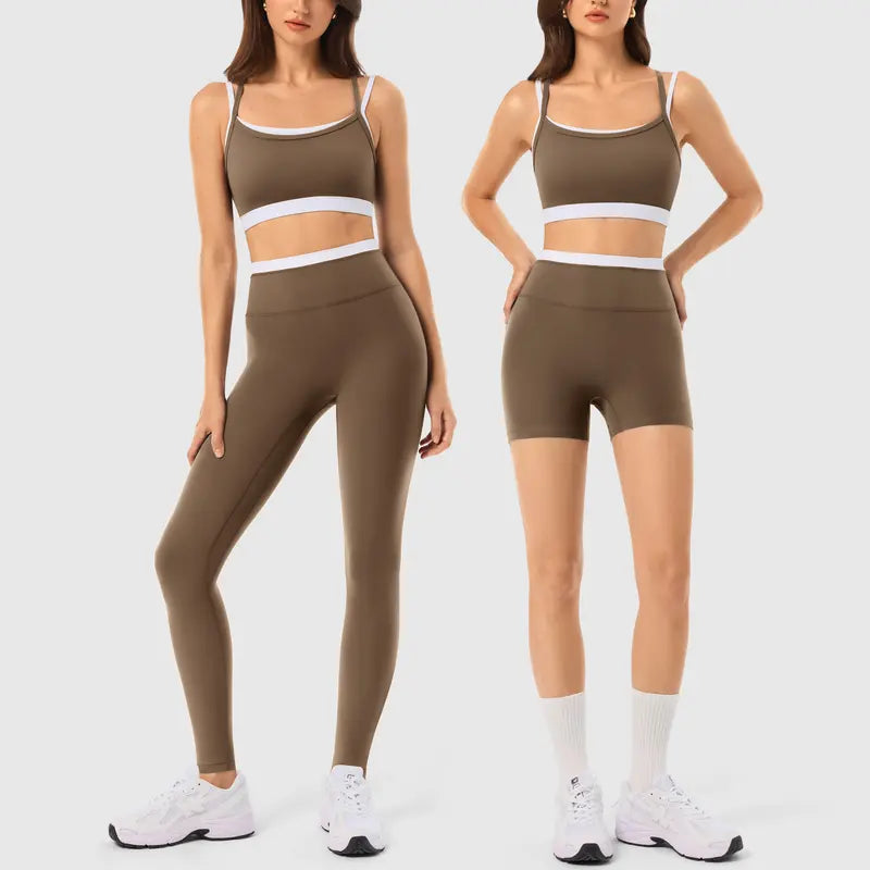 INNO MINT Women's 2-Piece Fitted Workout Set - Soft, Breathable Spandex Outfit with Seamless Yoga Leggings and Padded Sports Bra for High-Performance Gym Wear