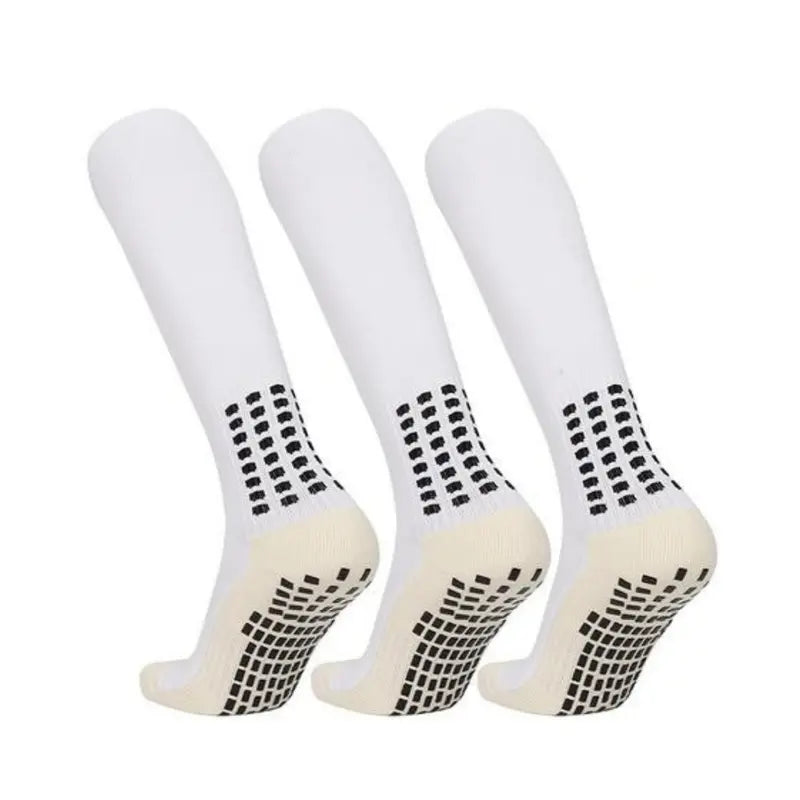 Lpxpass Adults' Grip Sports Socks - Cushioned, Breathable Crew Soccer Accessories, Non-Slip Silicone Soles for Stable Grip for Outdoor Field Play, Universal Sport Use, Hand Wash (3,6,10 Pairs)