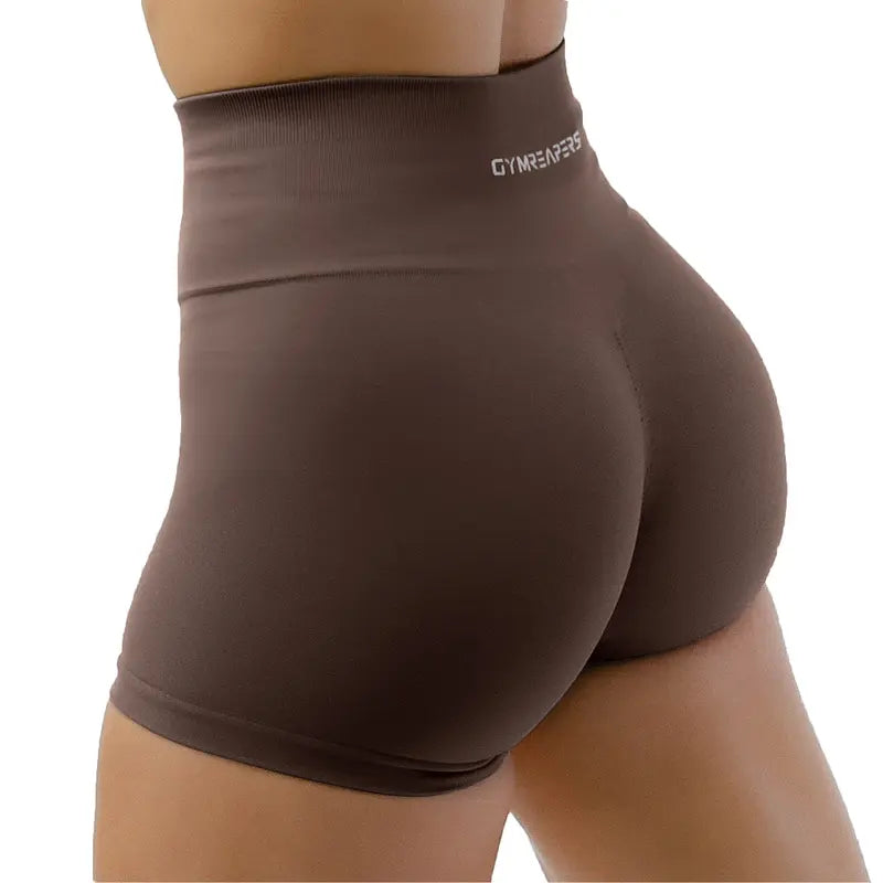 Gymreapers Halo Athletic Compression Shorts for Women - Seamless Knit Interlock Fabric for Breathability and Flexibility, Gym Training Shorts, High Stretch Shorts