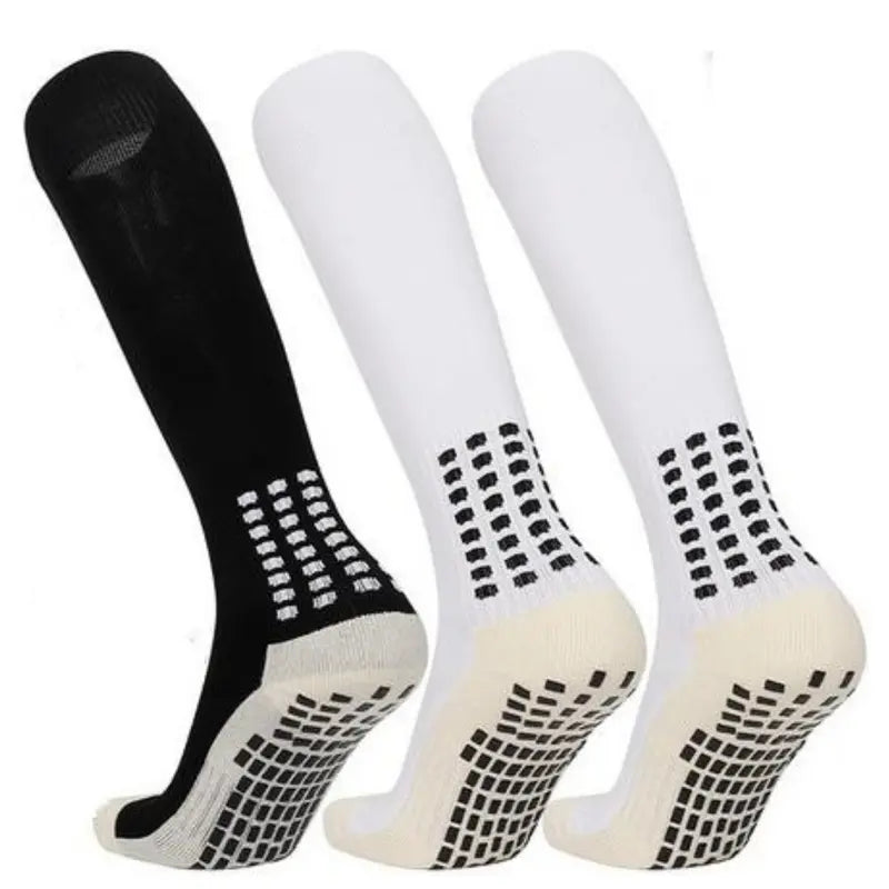 Lpxpass Adults' Grip Sports Socks - Cushioned, Breathable Crew Soccer Accessories, Non-Slip Silicone Soles for Stable Grip for Outdoor Field Play, Universal Sport Use, Hand Wash (3,6,10 Pairs)