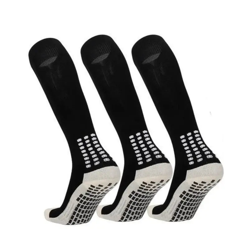 Lpxpass Adults' Grip Sports Socks - Cushioned, Breathable Crew Soccer Accessories, Non-Slip Silicone Soles for Stable Grip for Outdoor Field Play, Universal Sport Use, Hand Wash (3,6,10 Pairs)