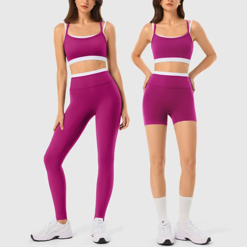 INNO MINT Women's 2-Piece Fitted Workout Set - Soft, Breathable Spandex Outfit with Seamless Yoga Leggings and Padded Sports Bra for High-Performance Gym Wear