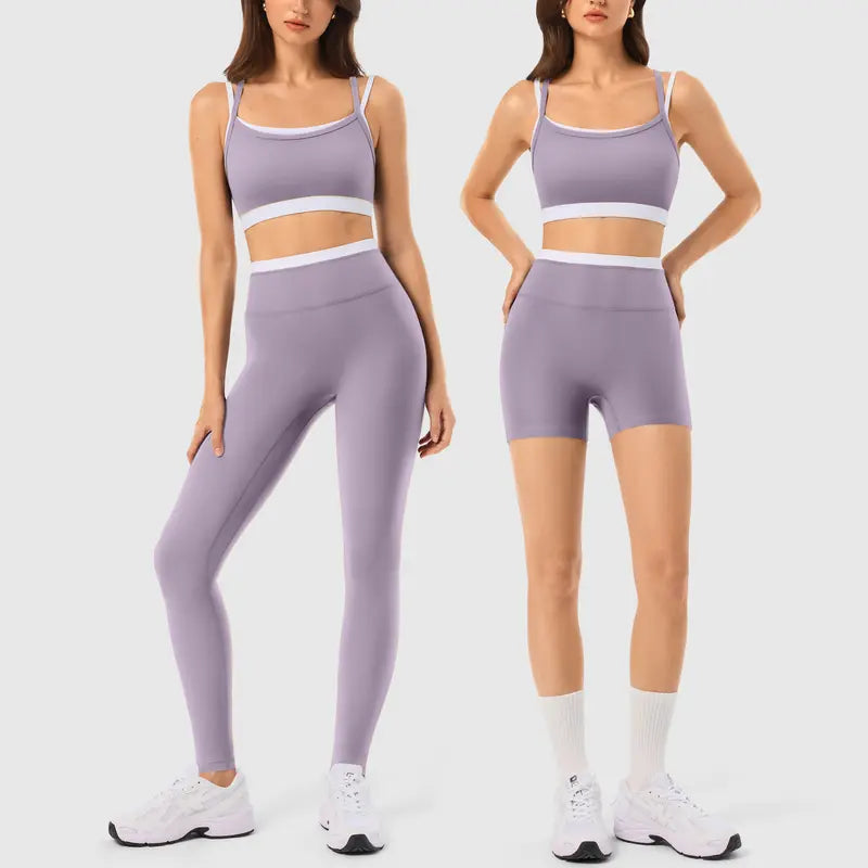 INNO MINT Women's 2-Piece Fitted Workout Set - Soft, Breathable Spandex Outfit with Seamless Yoga Leggings and Padded Sports Bra for High-Performance Gym Wear