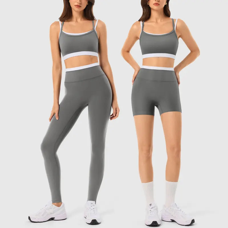 INNO MINT Women's 2-Piece Fitted Workout Set - Soft, Breathable Spandex Outfit with Seamless Yoga Leggings and Padded Sports Bra for High-Performance Gym Wear