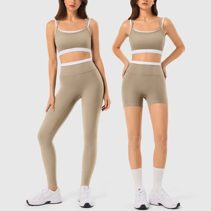 INNO MINT Women's 2-Piece Fitted Workout Set - Soft, Breathable Spandex Outfit with Seamless Yoga Leggings and Padded Sports Bra for High-Performance Gym Wear